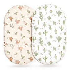 2-Pack Bassinet Sheets for Baby Boys  Girls - Fitted, Soft, Cactus Cozy Design