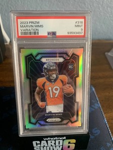 PSA 9 2023 Marvin Mims Rookie Variation Silver Prizm Panini Prizm -  #318 (RC)