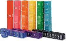 Fraction Tower Equivalency Cubes - 51 Pieces, Ages 6 Math Toys for Kids, Classr