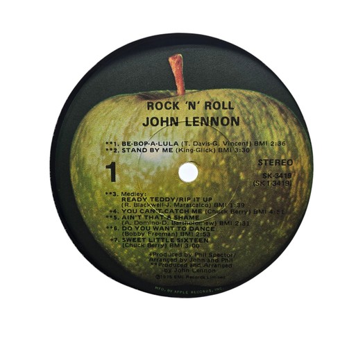 Vintage JOHN Lennon LP Rock 'N ROLL 1975 Apple Records Phil Spector EMI Records - Picture 12 of 14