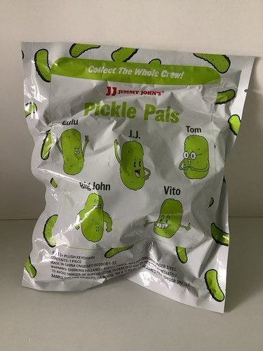 New Sealed Jimmy John's Pickle Pals Plush Keychain 1 of 5 Blind bag - Afbeelding 2 van 2