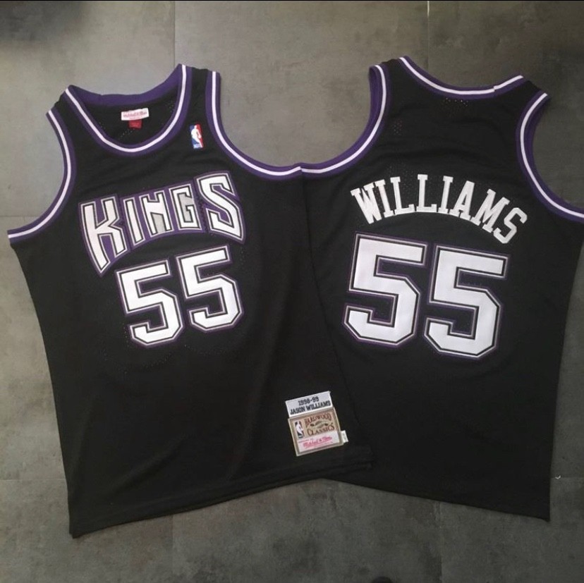 Sacramento Kings Jason Williams black 55 vintage basketball jersey
