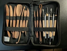 17PCS Clay Sculpting Tools, Clay Pottery Carving Tool Kit, 10pcs Are Blk Walnut.