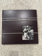 Brown With Tan Details Leather Photo Album Holds 504 4x6 Photos Acid Free