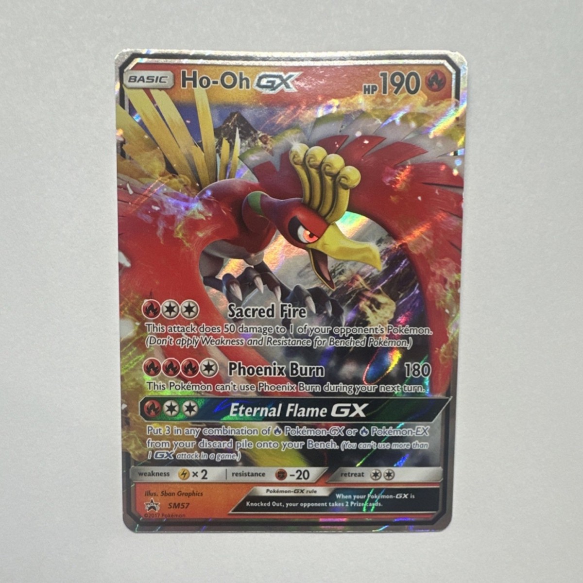 Ho-Oh GX ポケモンカード 190 HP Pokémon Ho-Oh GX Black Star Promo Full Art Holo SM57 2017 Fire 190