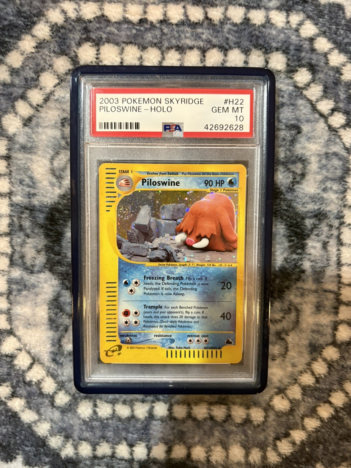 Pokemon Piloswine Skyridge Holo Rare #H22 PSA 10 Gem Mint *SWIRL*