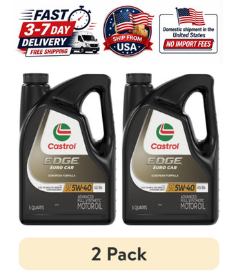 Castrol EDGE Euro 5W-40 A3/B4 Full Synthetic Motor Oil 5QT 2-Pack