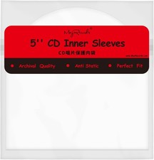 100PCS CD/DVD Inner Sleeves Transparent Plastic Sleeve Anti-Static 5inch