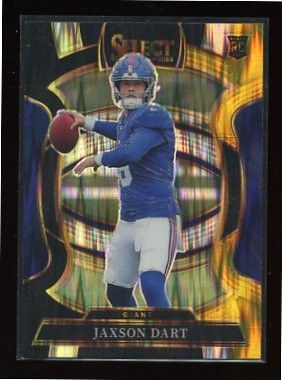 Jaxson Dart 2025 Select #93 Black & Gold Prizm Shock (RC) New York Giants