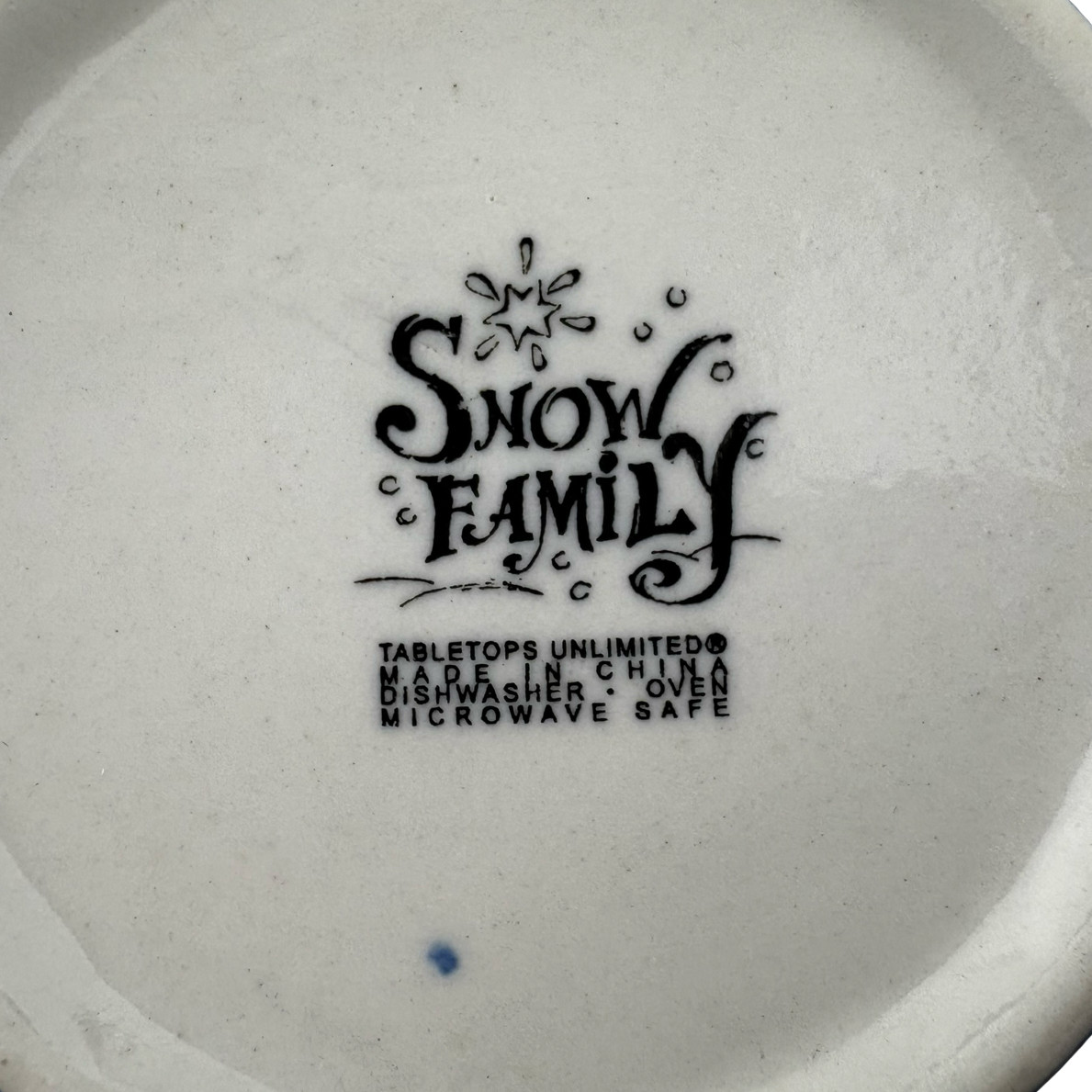 Tabletops Unlimited Happy Snow Family Mugs Set of 3 VTG Christmas Holiday