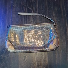 Vintage Gold Mesh Clutch Whiting And Davis Zip Top Evening Bag Pouch GORGEOUS