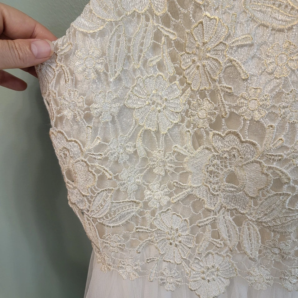 Justice NWT Elegant White Lace Tulle Kids Dress Size 18 Formal Wedding Party - Image 4 of 4