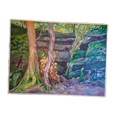 An Original Tom Leddy Oil Painting Coopers Rock WV 18x24 Art Forest Trees Signed
