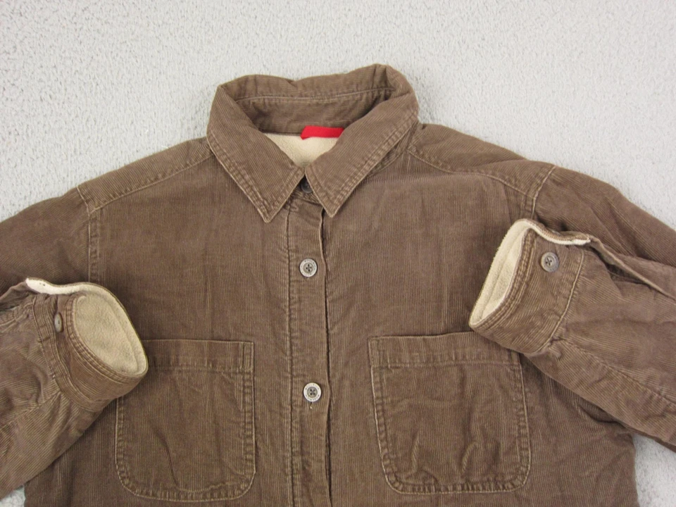 Chaqueta Woolrich Vintage Mujer Mediana Marrón Pana Abotonada Forrada Sherpa Años 90 Foto 2 de 4