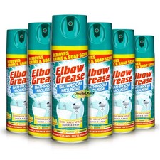 6 x Elbow Grease Bathroom Mousse Foam Spray 400ml Lemon Fragrance 7.50 per litre