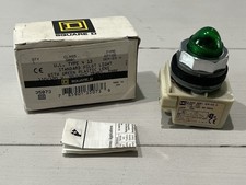 SQUARE D 35073 STANDARD PILOT LIGHT WITH GREEN PLASTIC LENS TYPE KP1G9 120v NOS