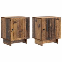 Nachttisch 2Er Set Altholz 43X34,5X50 Cm Holzwerkstoff Rustikal