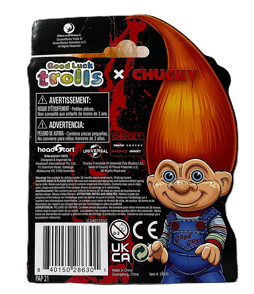 Good Luck Trolls CHUCKY Childs Play Good Guys Película Troll Muñeca Terror Icono NUEVO Foto 2 de 2