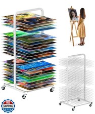 mocomax Art Drying Rack for Painting, Metal Paint Drying Stand with 40 Remova