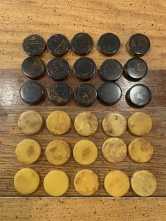 Vintage Set 30 Pc Catalin Chocolate Mocha Swirl Butter Toffee Bakelite Checkers