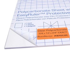 Polycarbonate Clear Plastic Sheet 12" X 24" X 0.236" 1/4" Exact with EasyRu...