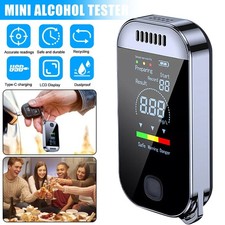 Digital Breath Alcohol Tester Professional Breathalyzer With LCD Display USB
