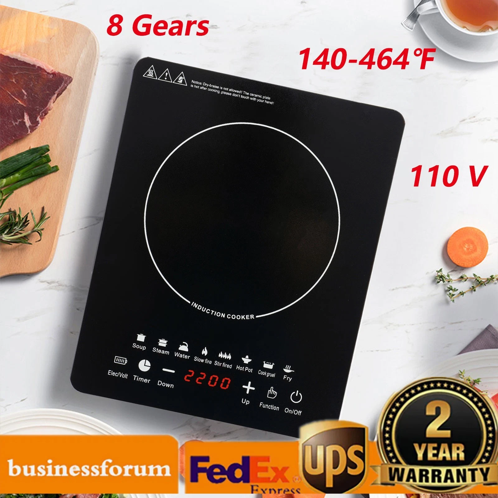 Portable Kitchen Countertop Induction Cooktop Burner 750W Electric Hot Stove