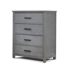 Pemberly Row Traditional 4-Drawers Wood Dresser for Baby in Grigio Gray