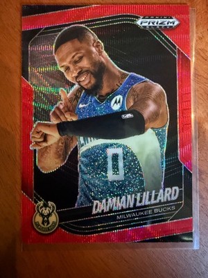 2024-25 Panini Prizm Black #91 Damian Lillard Ruby Wave