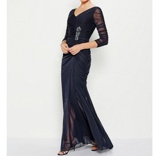Adrianna Papell Ruched Chiffon Formal Maxi Dress Size 4