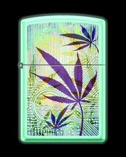 Zippo Lighter - Personalized Custom Message Engrave Cannabis Design Z5542