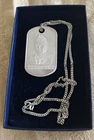 Rare Lieutenant Colonel Oliver North .999 Silver Dog Tag/Bar, Military Bar
