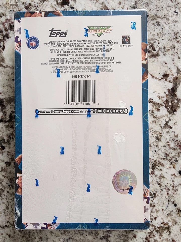 2001 Topps Debut Football Factory Sealed Hobby Box -Drew Brees RC, Autos, Relics - Image 2 of 4