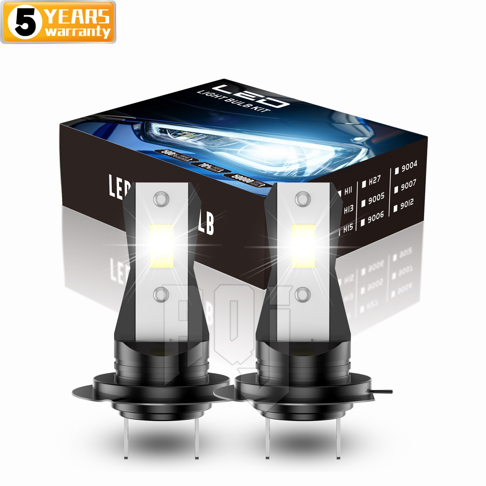 For Porsche Cayenne 2003-2014 2x H7 White 6000K LED Headlight Hi&Low Beam Bulbs
