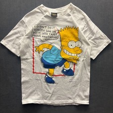 Vintage 1990 The Simpsons TV Show Bart Simpson Changes Tag T-shirt Made in USA
