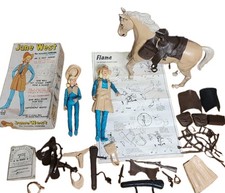 Vintage Marx Jane Josie West With Accessories Box, Horse Flame Articulated