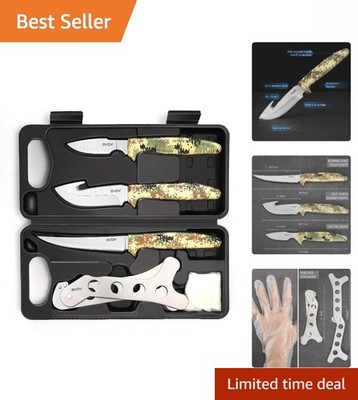 6-Piece Hunting Knife Set - Ultimate Deer Field Dressing Kit for Outdoorsmen