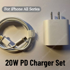 20W USB-C Power Adapter Block PD Fast Charger Cord For iPhone 14 13 12 11 15 16