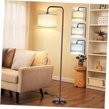 LED Floor Lamp for Living Room, 3 Color Temperature, with Foot Switch, Brown