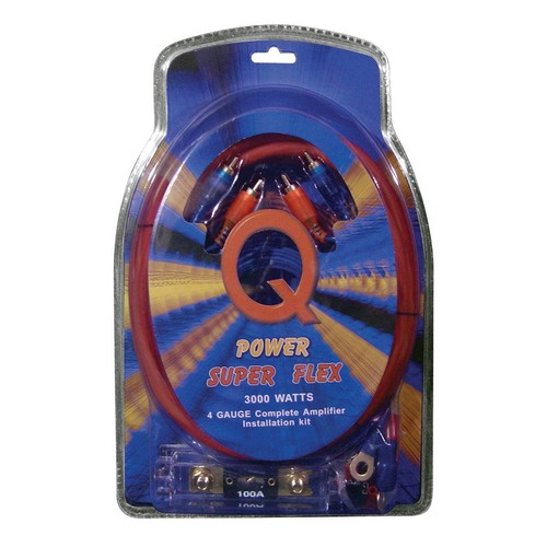 QPower 4GAMPKIT-SFLEX Super Flex 4 Gauge 3000 Watt Amplifier Wiring Amp Kit - Picture 1 of 5