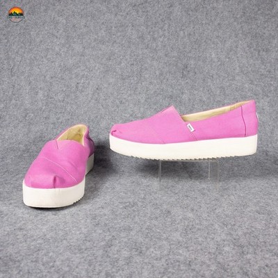 Toms Alpargata Casual Espadrille Pink Platform Loafer Slip-On Women's Size 10