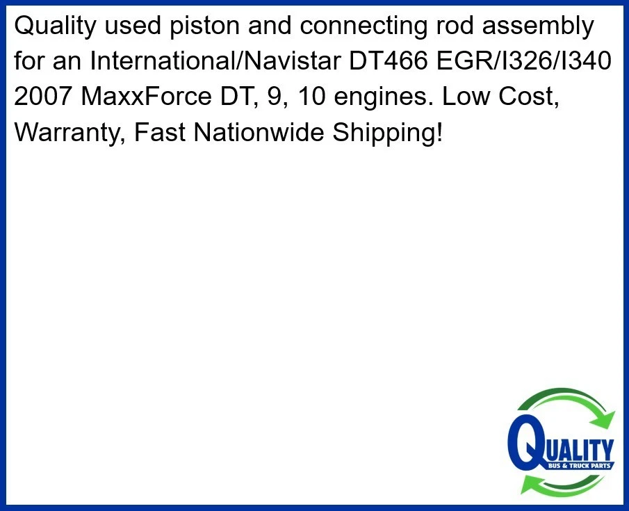 Conjunto de pistón 1873875C99 Navistar International DT466E, 1841615C91, 2516365C91 Foto 3 de 4