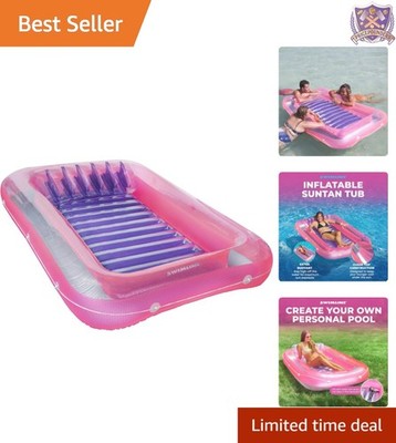 Inflatable Pool Float Tanning Lounge Vinyl Water Tub Sunbath Relaxation