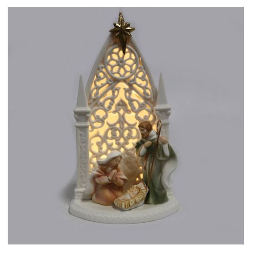 Illuminated Porcelain Nativity