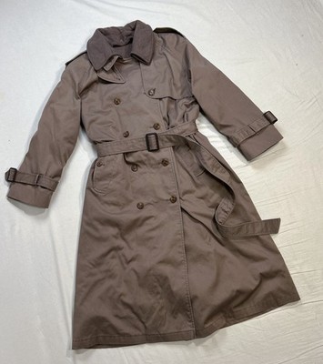True VTG Mob Wife 80s Wool/Flannel Lined Trench Coat M Old Money Quite Luxury