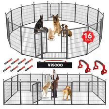 Dog Playpen Outdoor, 16 Panels 40" High Metal Dog Fence with Gate, Pet Fence ...
