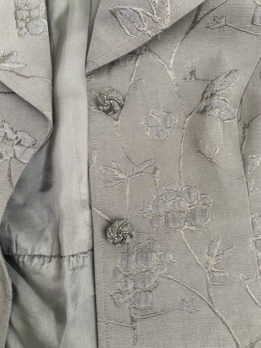 RANDY KEMPER Jacket Fitter Blazer Black Textured Floral Beaded Buttons USA Sz 4 - Picture 6 of 16