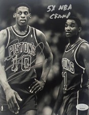 Dennis Rodman Signed METALLIC Photo 8x10  NWO Bulls Worm Autograph HOF JSA HOGAN