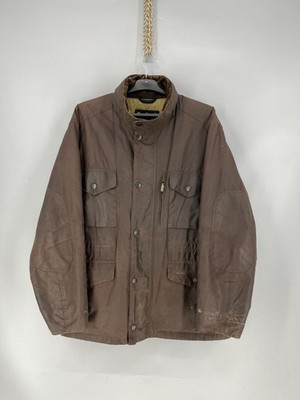Vintage Barbour Northolt Greatcoat Waxed Jacket Brown Size-XL