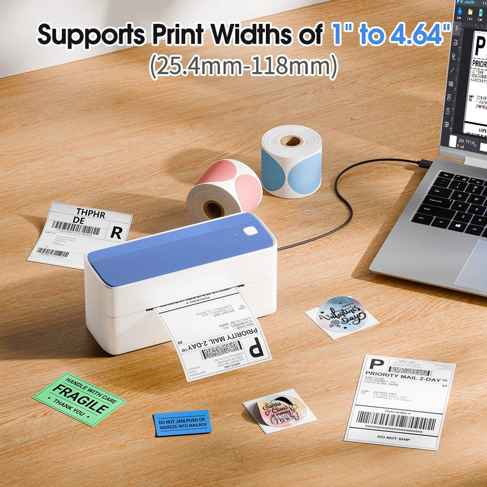 Phomemo Thermo Etikettendrucker 241 Bluetooth+USB 4x6 Versandetikettendrucker - Bild 3 von 4